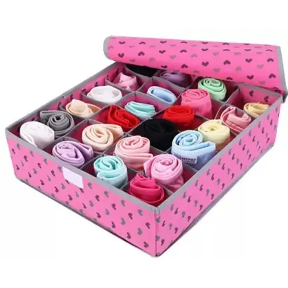 24 Shelf Wardrobe/Drawer Storage Organiser Box By AK - 1 PC