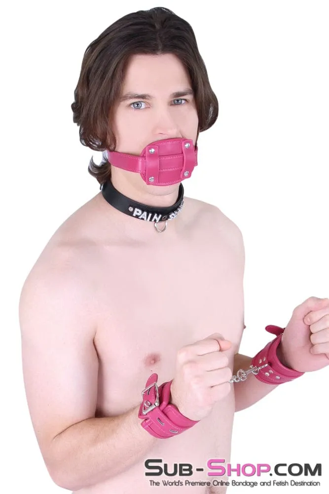 9053DL      Locking Rubber Sex Bomb Pink Penis Gag