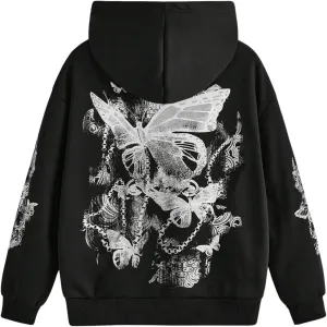 COZYEASE Women's Slogan Graphic Print Drawstring Hoodie Kangaroo Pocket Thermal Sweatshirt