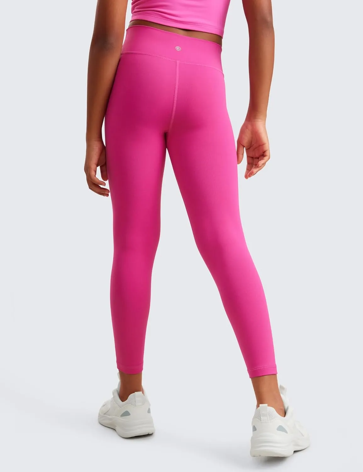 CRZ YOGA Girls Butterluxe Crossover Athletic Leggings - High Waist V Cross Kids Lounge Pants Yoga Active Dance Running Tights