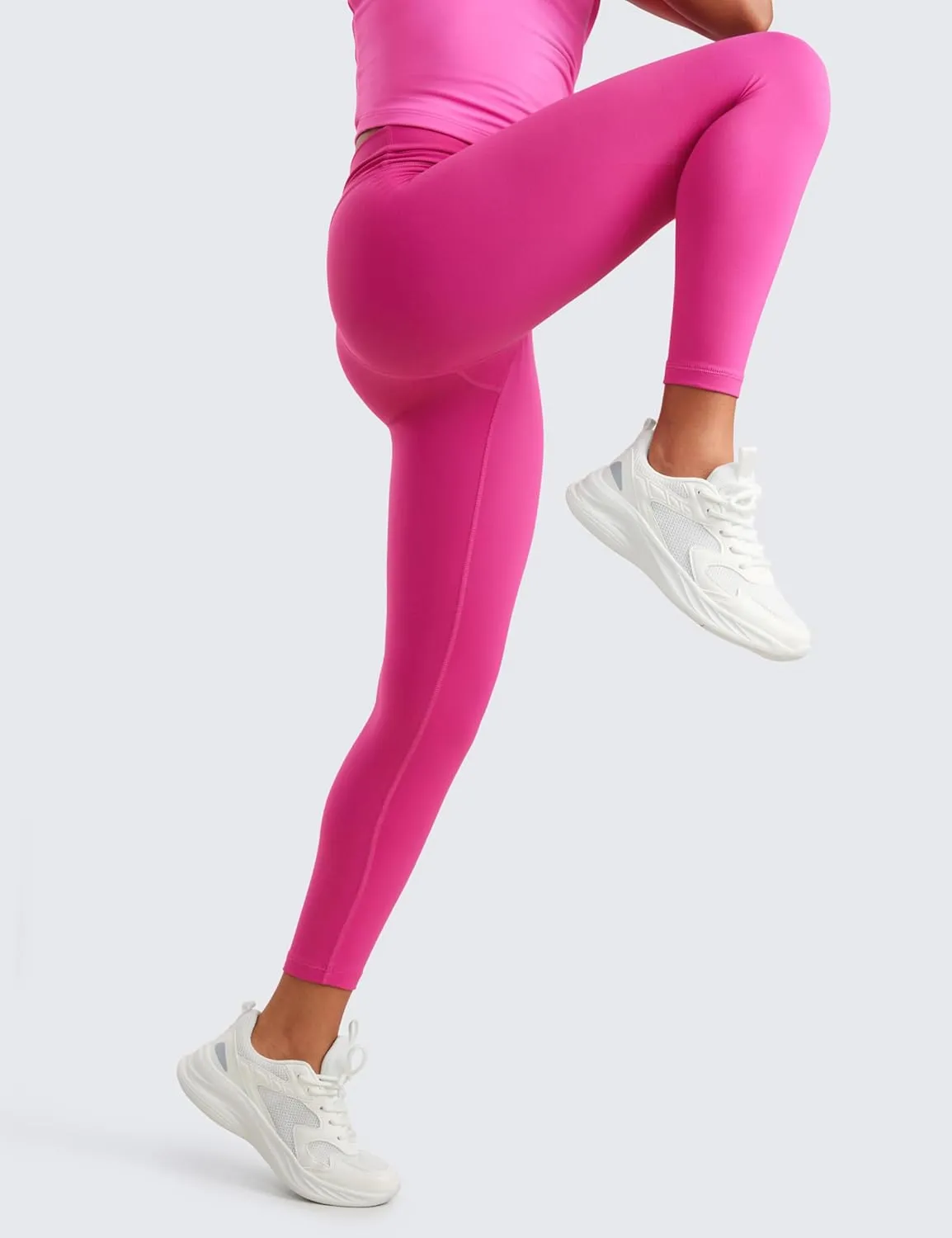 CRZ YOGA Girls Butterluxe Crossover Athletic Leggings - High Waist V Cross Kids Lounge Pants Yoga Active Dance Running Tights