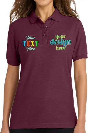 Custom Polo Shirts for Women Personalized Work or Golf Polo, Sweat - Absorbing Fabric, Slim Fit Design - L500