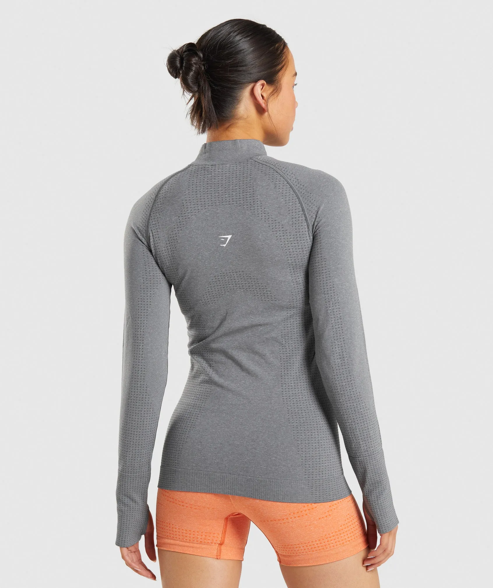 Gymshark Vital Seamless 2.0 1/2 Zip Pullover - Smokey Grey Marl