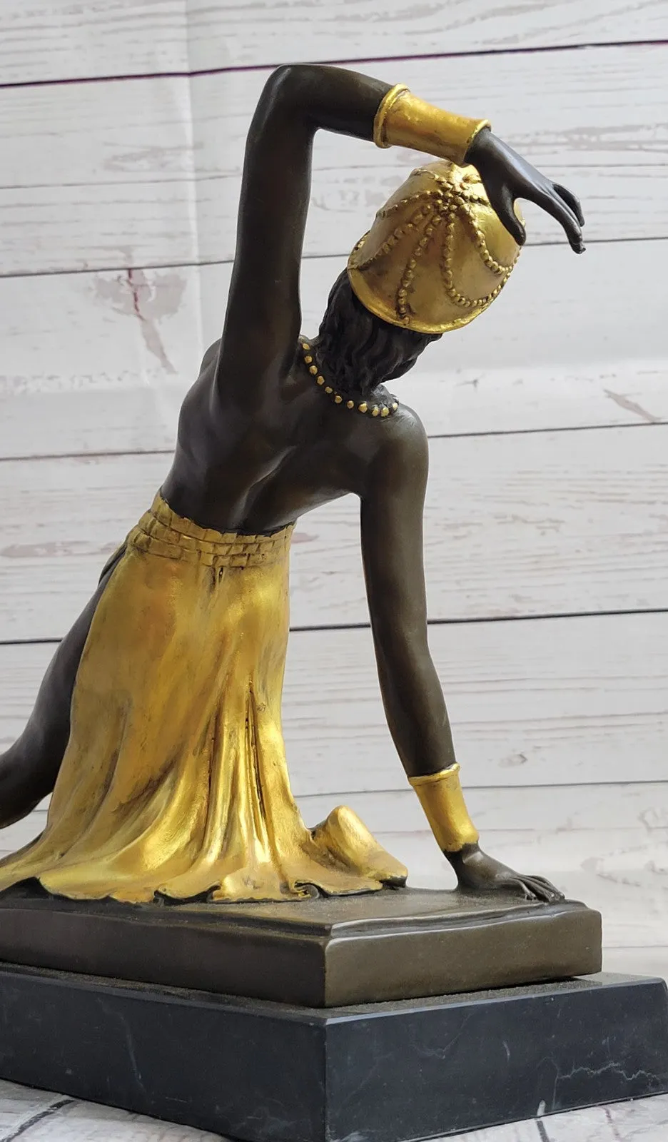 Handcrafted bronze sculpture SALE Deco Art Dancer Exotic Chiparus Signed