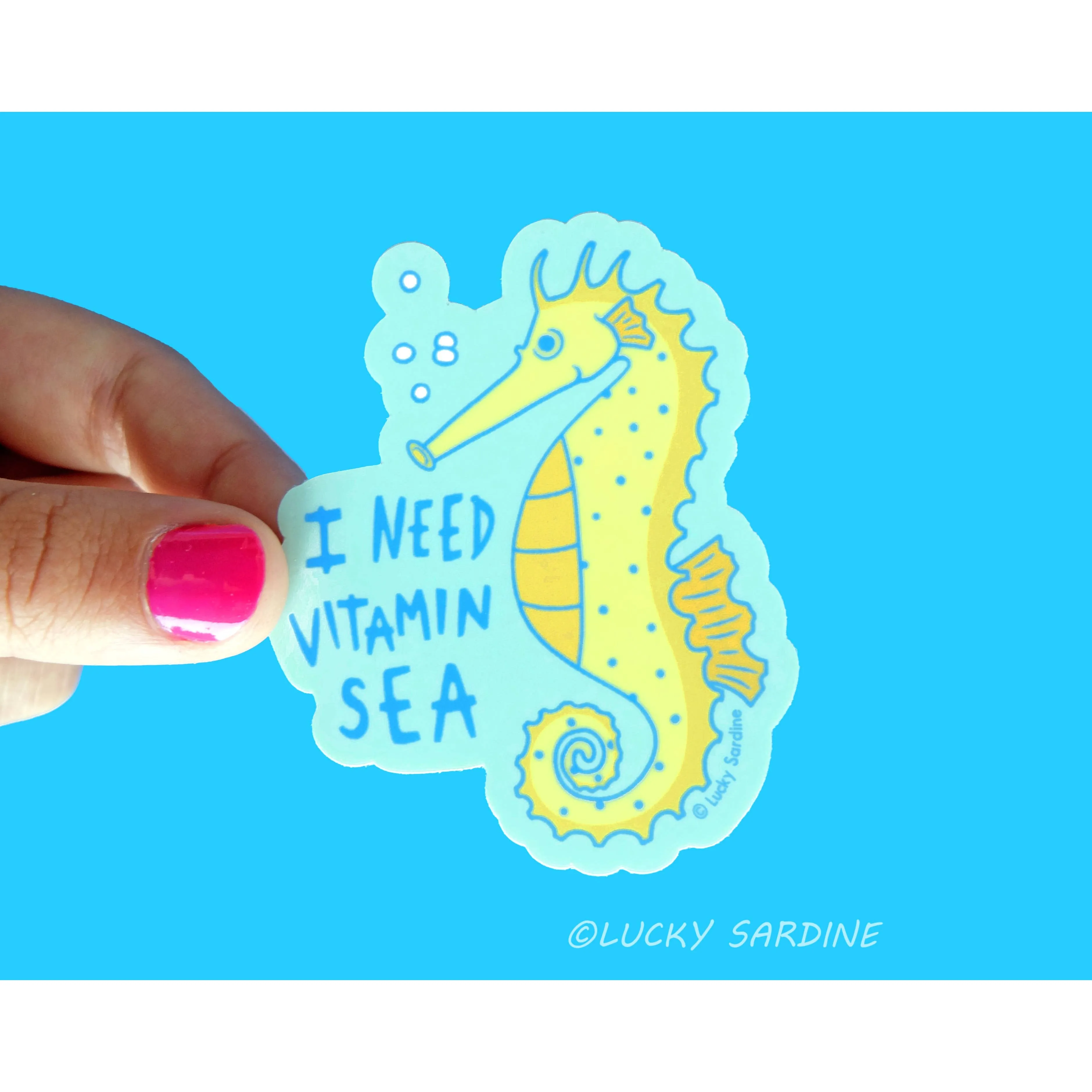 I Need Vitamin Sea, Seahorse Vinyl Sticker