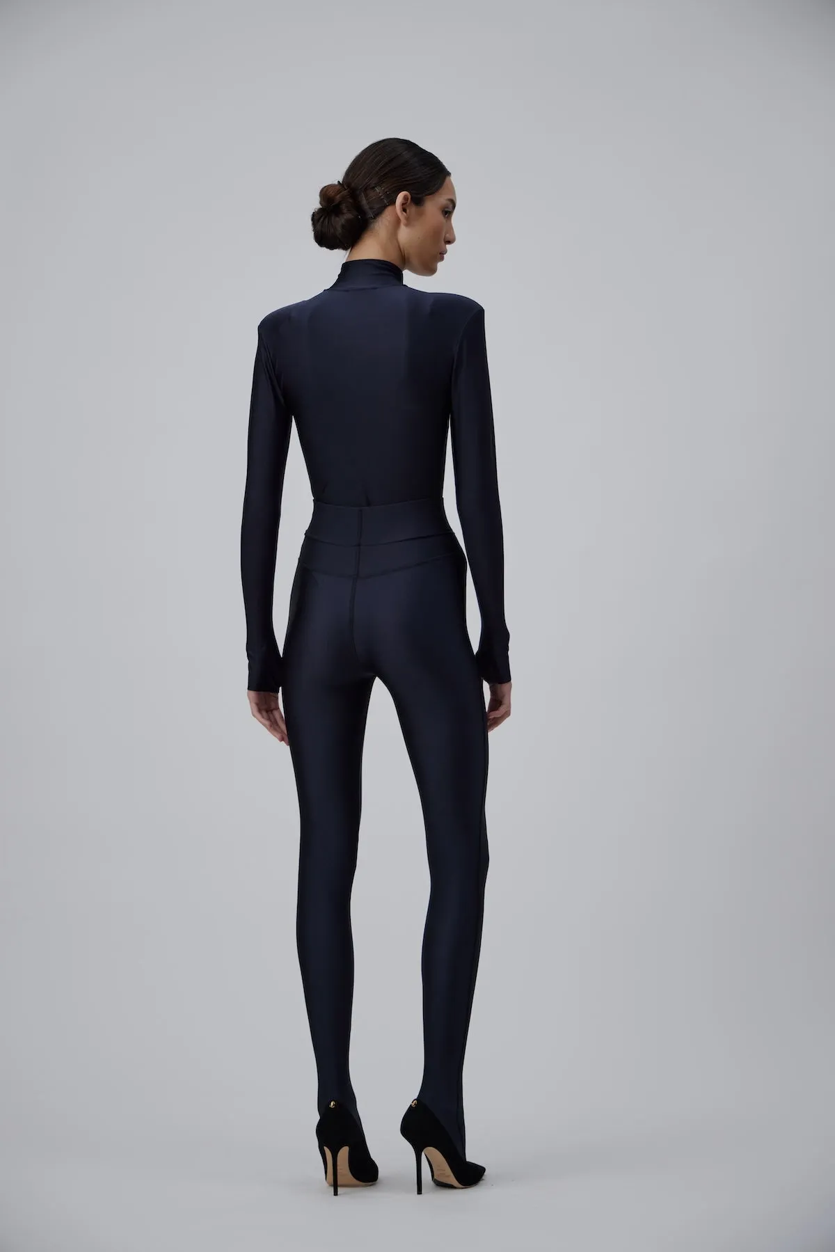 JERSEY HIGH-RISE LEGGINGS IN GLOSSY BLACK