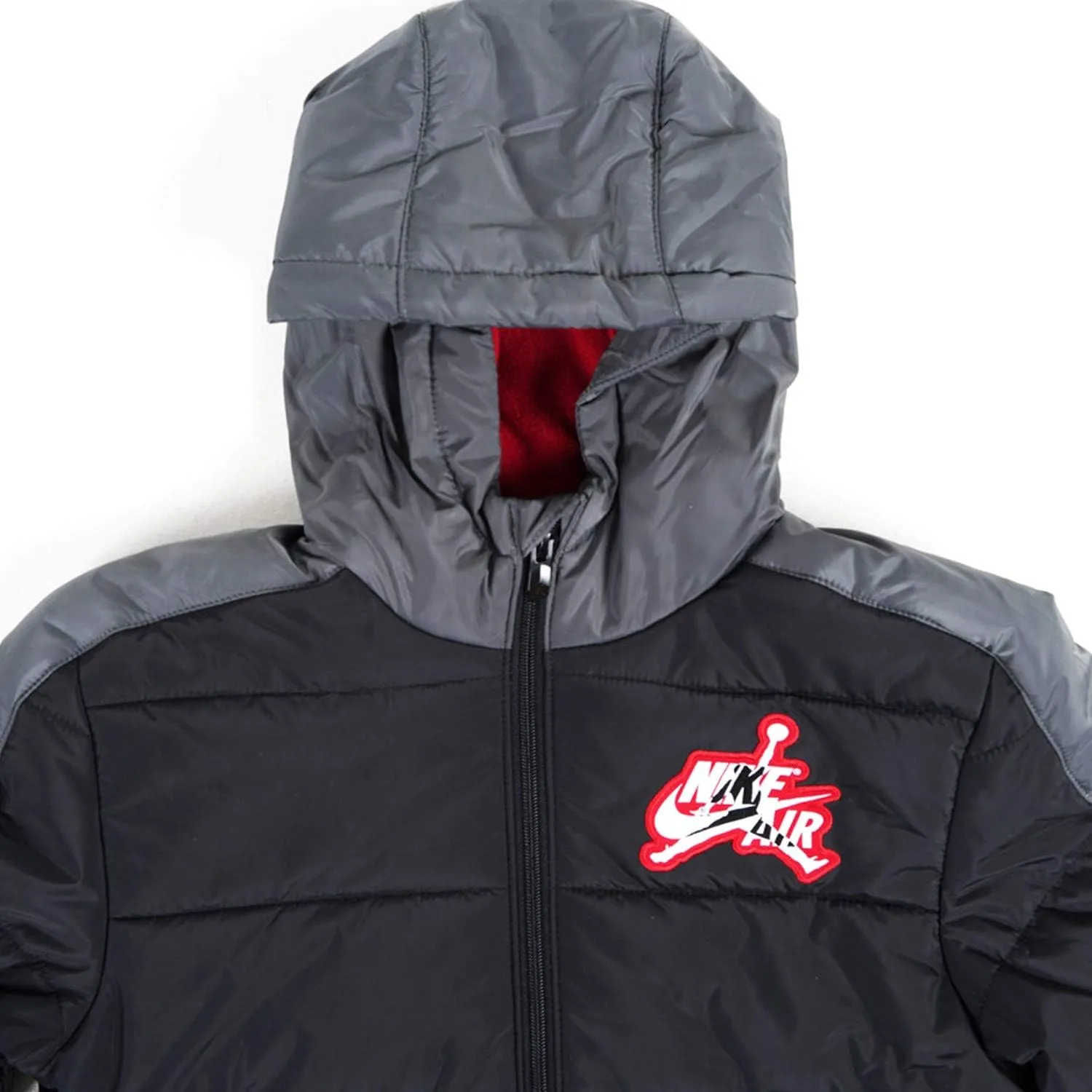 Jordan Boys Youth Jumpman Puffer Layered Look Zip Hoodie Jacket