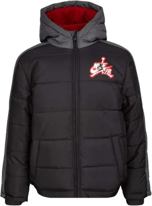 Jordan Boys Youth Jumpman Puffer Layered Look Zip Hoodie Jacket