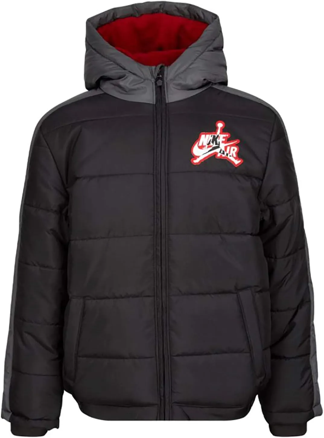 Jordan Boys Youth Jumpman Puffer Layered Look Zip Hoodie Jacket