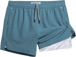 maamgic Mens Running Shorts with Compression Liner 5" Quick Dry Workout Gym Shorts Anti-Chafe 2 in 1 Athletic Shorts