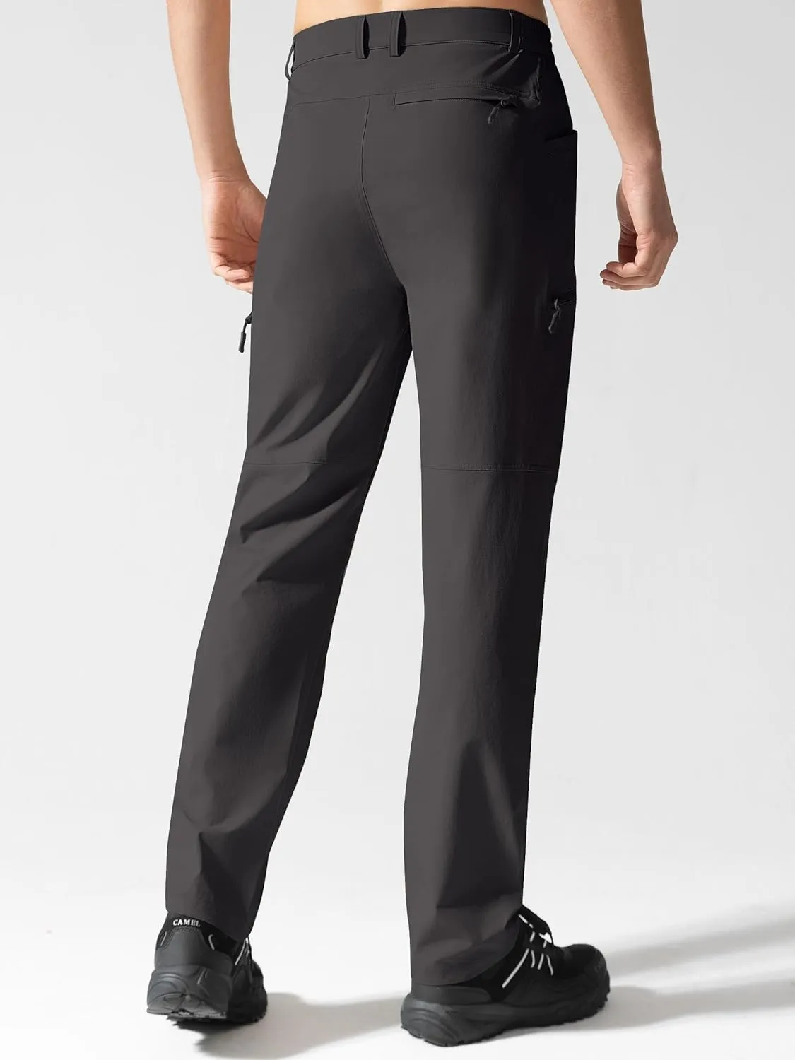 Men's Hiking Pants, Quick Dry Travel Pants Men Lightweight Outdoor Large Pocket Casual Work Pants Water-Resistant