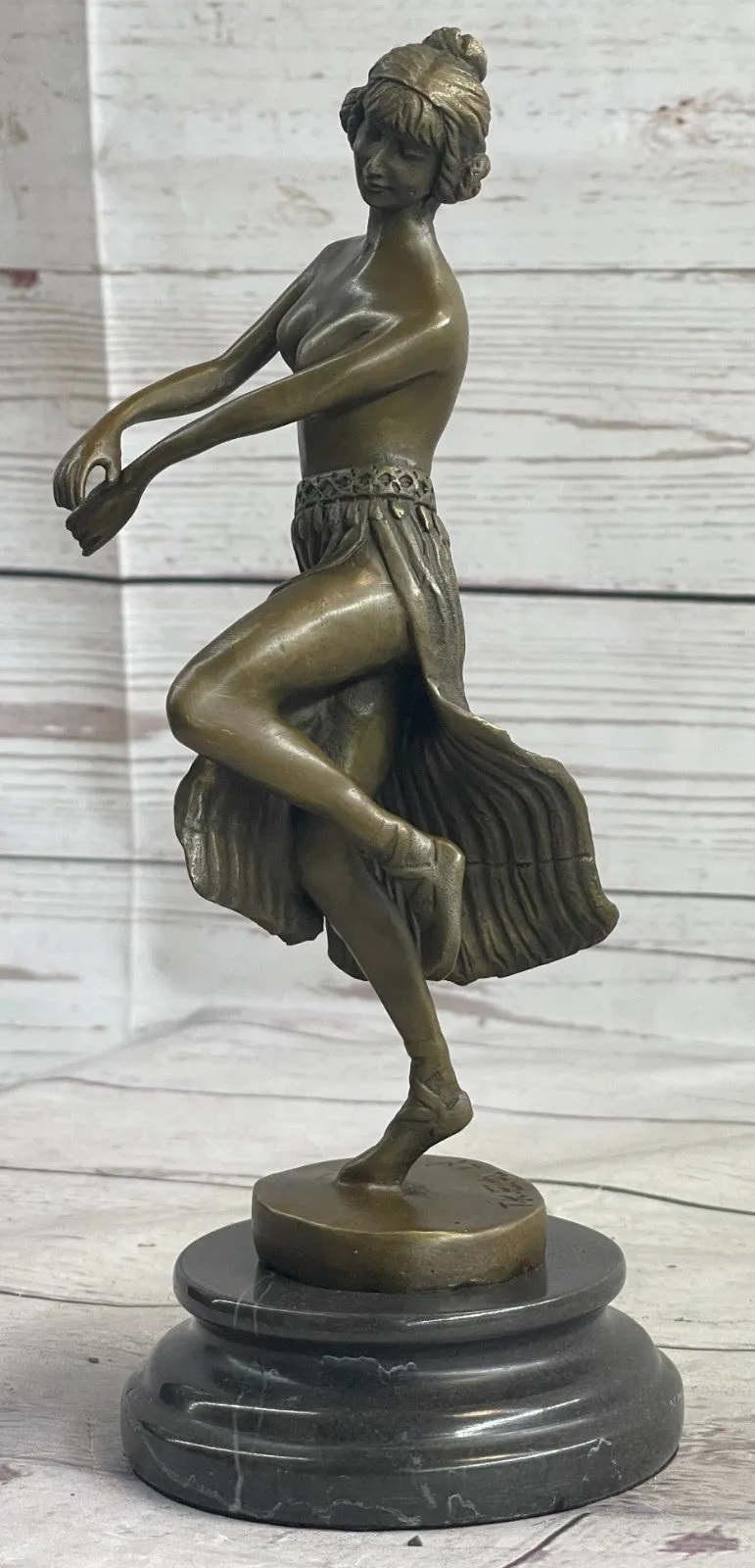 Nude Erotic Art Sexy Naked Nymph 100% Real Bronze Sculpture Figurine Classic Art