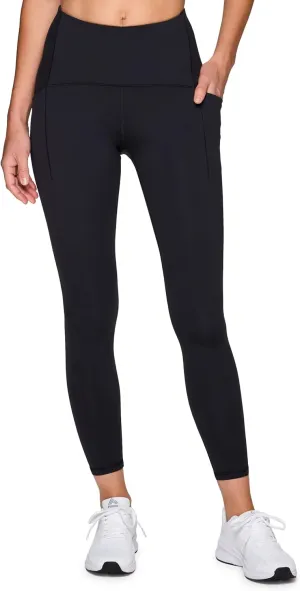 RBX Women's Squat Proof 7/8 Legging with Pockets, Quick Dry Running Leggings with Curved High Rise Waistband with Plus Sizes
