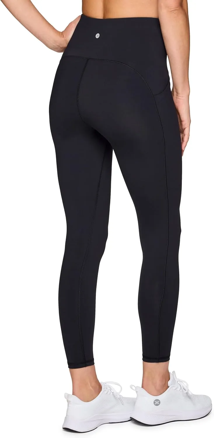 RBX Women's Squat Proof 7/8 Legging with Pockets, Quick Dry Running Leggings with Curved High Rise Waistband with Plus Sizes