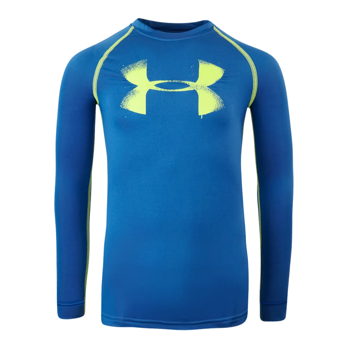 Under Armour Boys' Heatgear Fitted Big Logo L/S Shirt