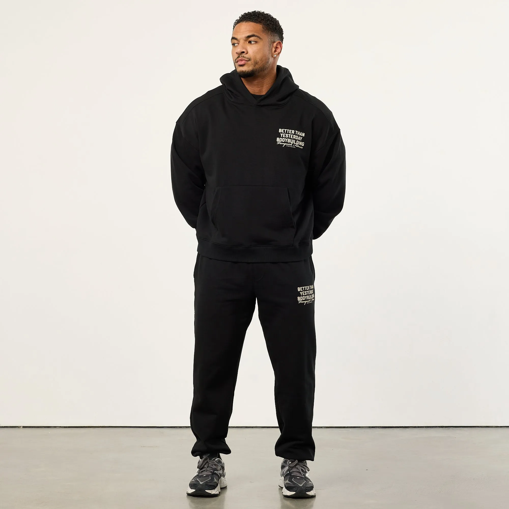 Vanquish Bodybuilding Black Boxy Oversized Pullover Hoodie