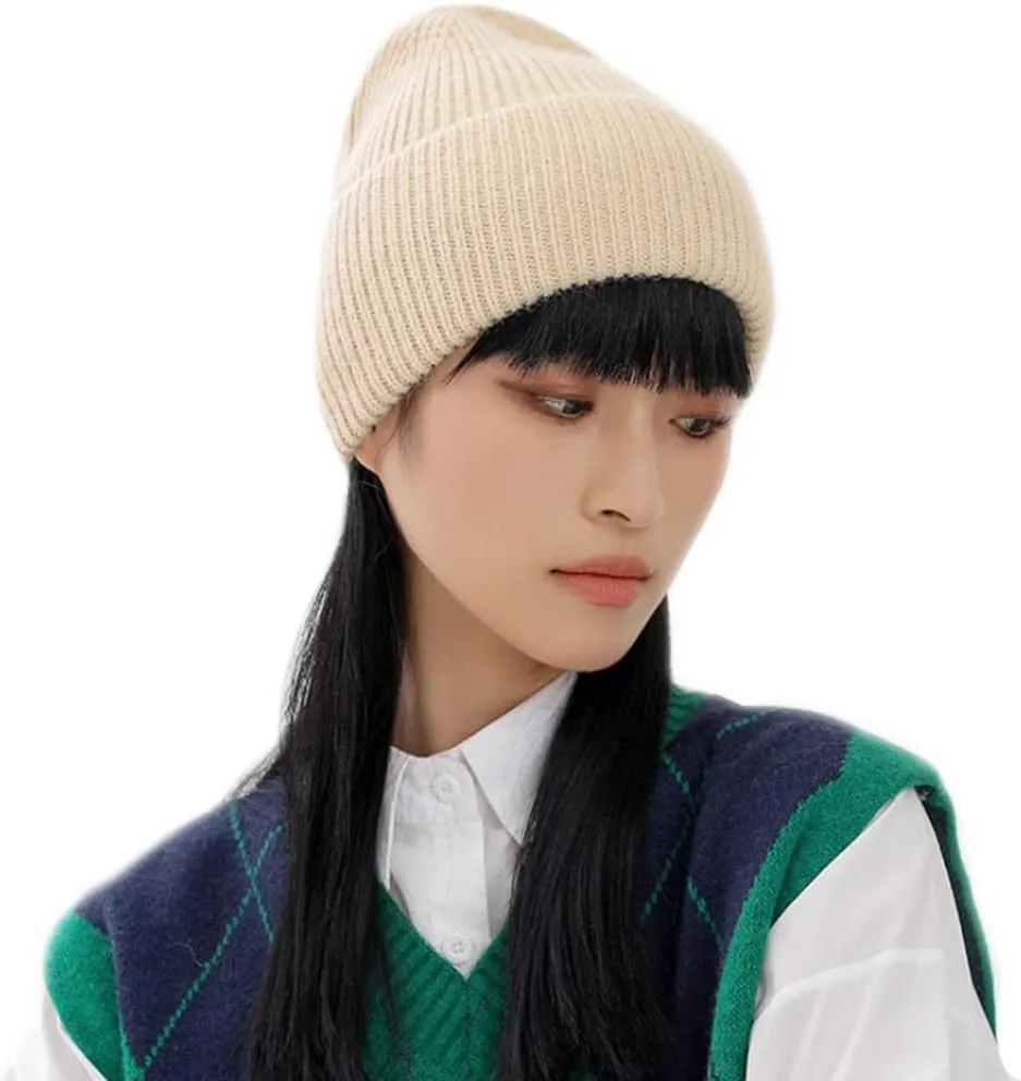 YM YOUMU Women Puffy Soft Slouchy Cuffed Beanie Hats Winter Lightweight Knit Fisherman Cap